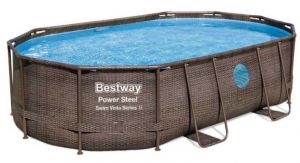 Bestway Bestway Power Steel Swim Vista ovl fmvzas medence szett (rattan hats) 488305107 cm, 56946
